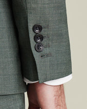 Double Breasted Ultimate Performance Sharkskin Suit Green