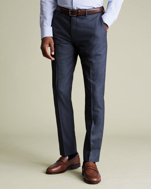 Ultimate Performance Sharkskin Suit Pants - Steel Blue