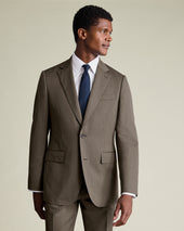 Ultimate Performance Herringbone Suit Jacket - Mocha