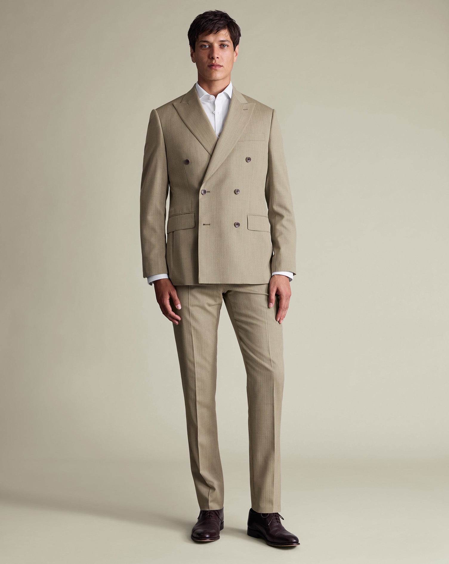 Double Breasted Ultimate Performance Herringbone Suit