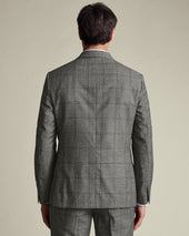 Double Breasted Ultimate Performance Check Suit Grey