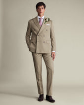 Double Breasted Ultimate Performance Herringbone Suit Jacket