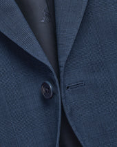Ultimate Performance Prince Of Wales Suit Jacket Ink Blue