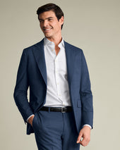 Ultimate Performance Prince of Wales Suit Jacket – Ink Blue