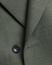 Double Breasted Ultimate Performance Sharkskin Suit Jacket Green