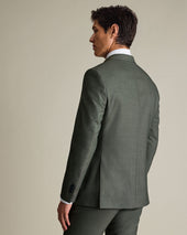 Double Breasted Ultimate Performance Sharkskin Suit Jacket Green