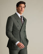Double Breasted Ultimate Performance Sharkskin Suit Jacket – Sage Green
