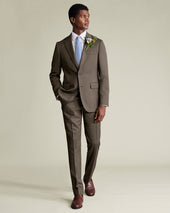 Ultimate Performance Herringbone Suit Mocha