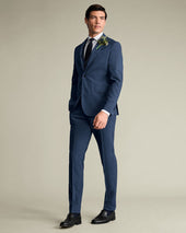 Ultimate Performance Prince Of Wales Suit Ink Blue