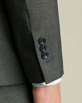 Double Breasted Ultimate Performance Sharkskin Suit Green