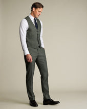 Double Breasted Ultimate Performance Sharkskin Suit Green