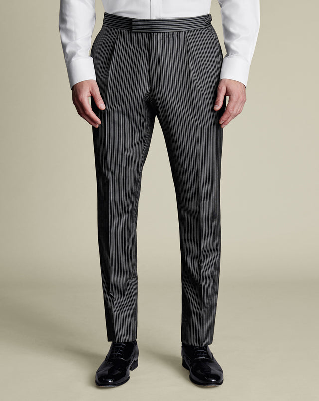 Stripe Morning Suit Pants - Grey & Black
