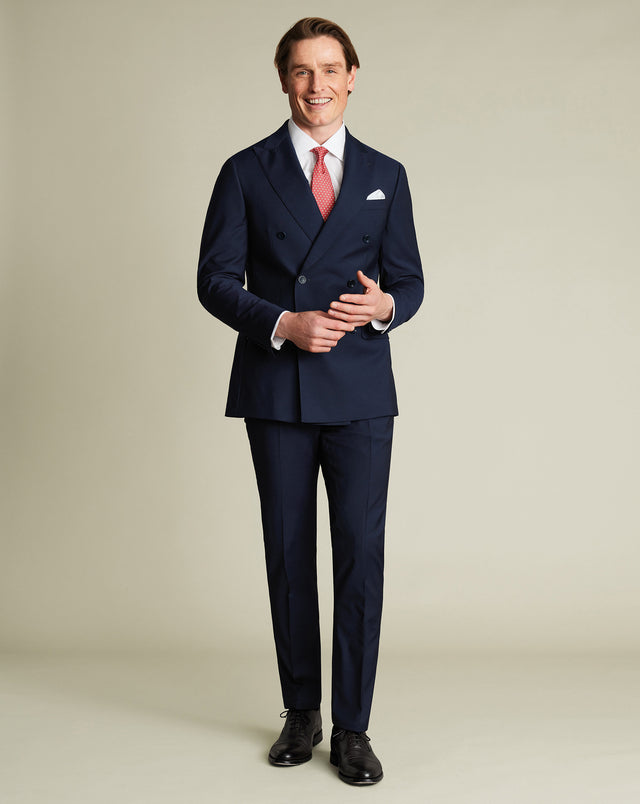 Double Breasted Italian Suit - Dark Navy