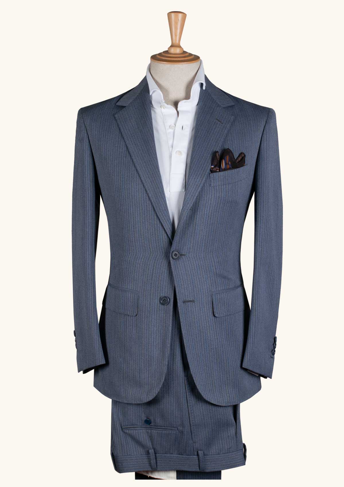 Azure Worsted Wool Flannel Vintage Suit