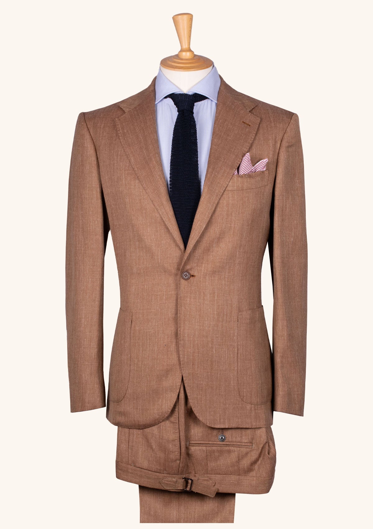 Light Brown Wool Single Breasted Suit