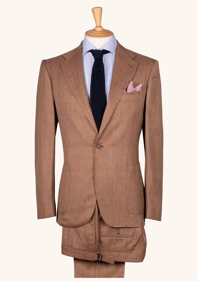 Light Brown Wool Single-Breasted Suit