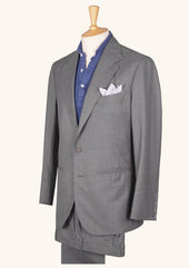 Grey Wool Single Breasted Suit