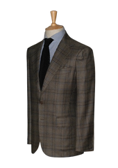 Prince Of Wales Unstructured Jacket With Blue Stripe
