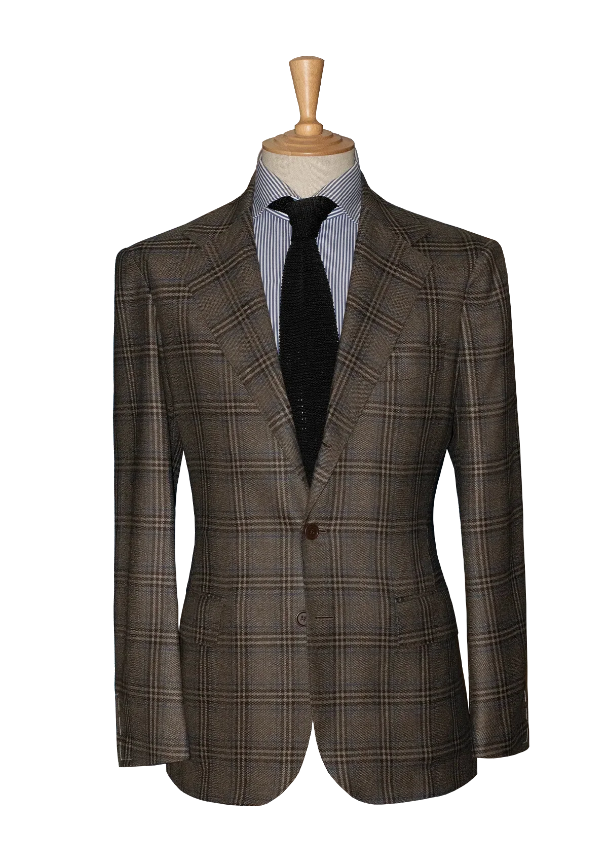 Prince Of Wales Unstructured Jacket With Blue Stripe