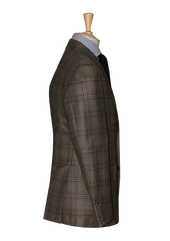 Prince Of Wales Unstructured Jacket With Blue Stripe