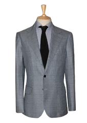 Silver Blue Prince of Wales Unstructured Jacket