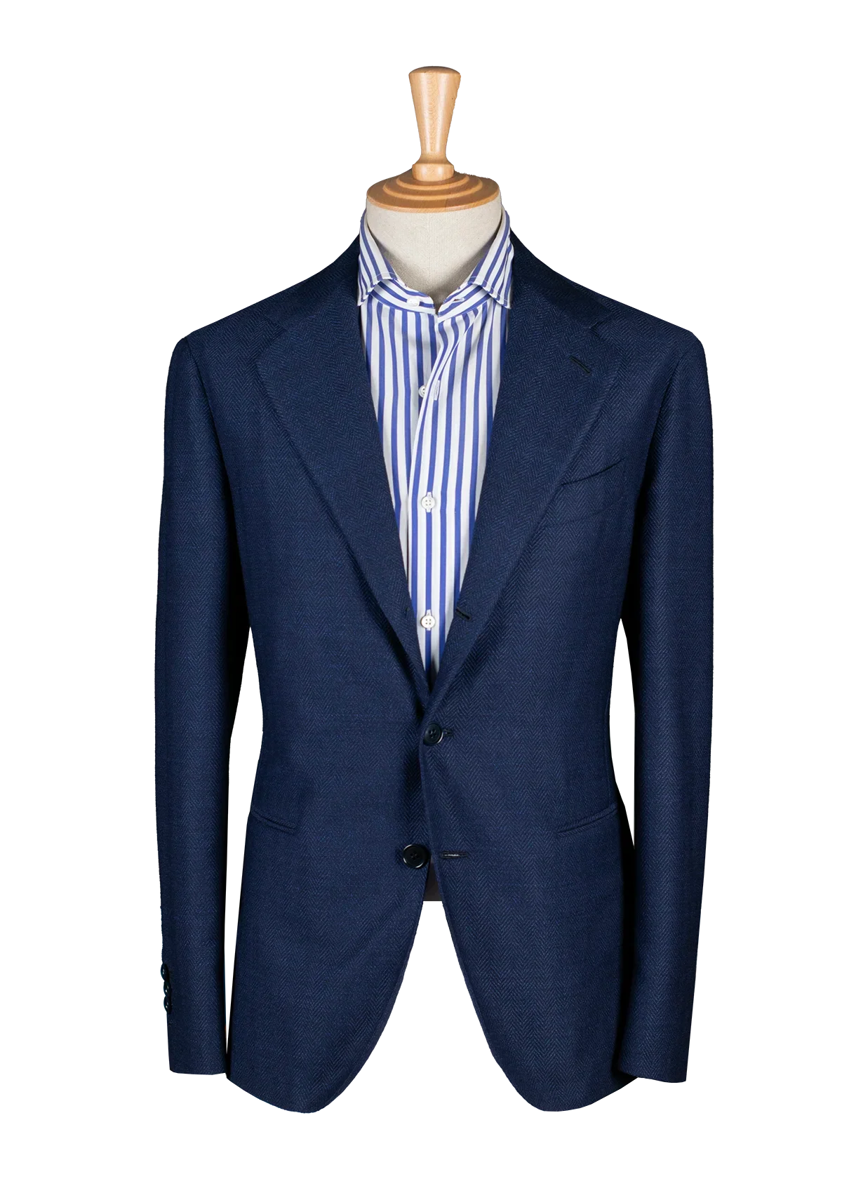 Blue Herringbone Unstructured Jacket