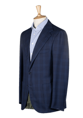 Azure Checked Unstructured Jacket
