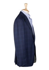 Azure Checked Unstructured Jacket