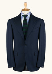 Blue Gabardine Unstructured Blazer