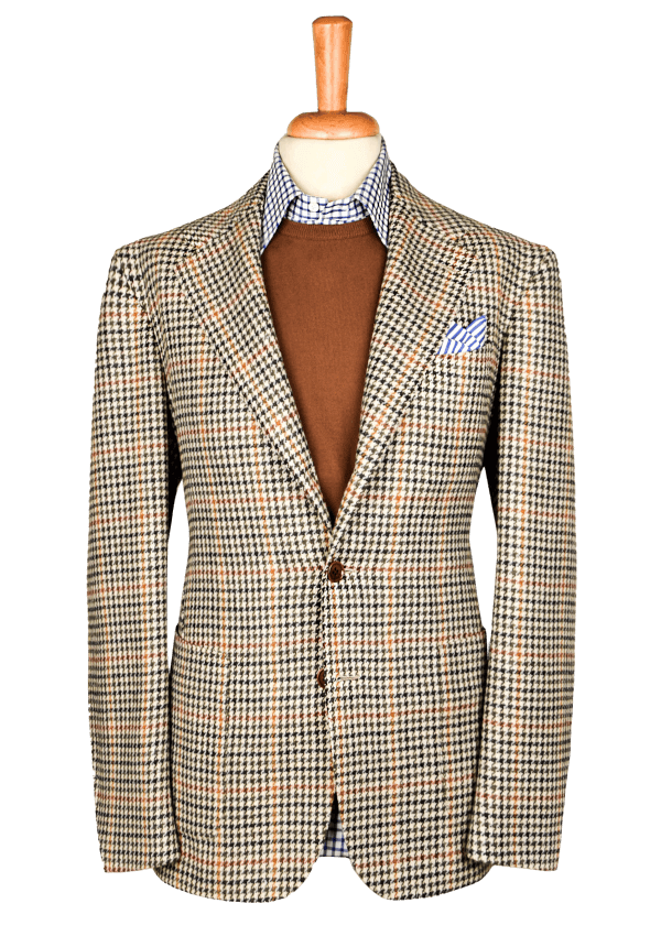 Mustard Pied De Poule Unstructured Jacket