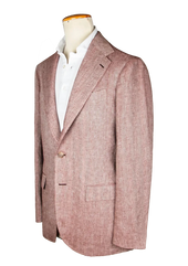 Ros Herringbone Linen Unstructured Jacket