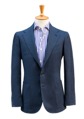 Blue Linen Unstructured Jacket