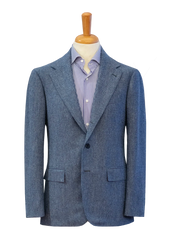 Light Blue Unstructured Herringbone Jacket