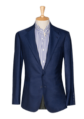Blue Unstructured Hopsack Jacket