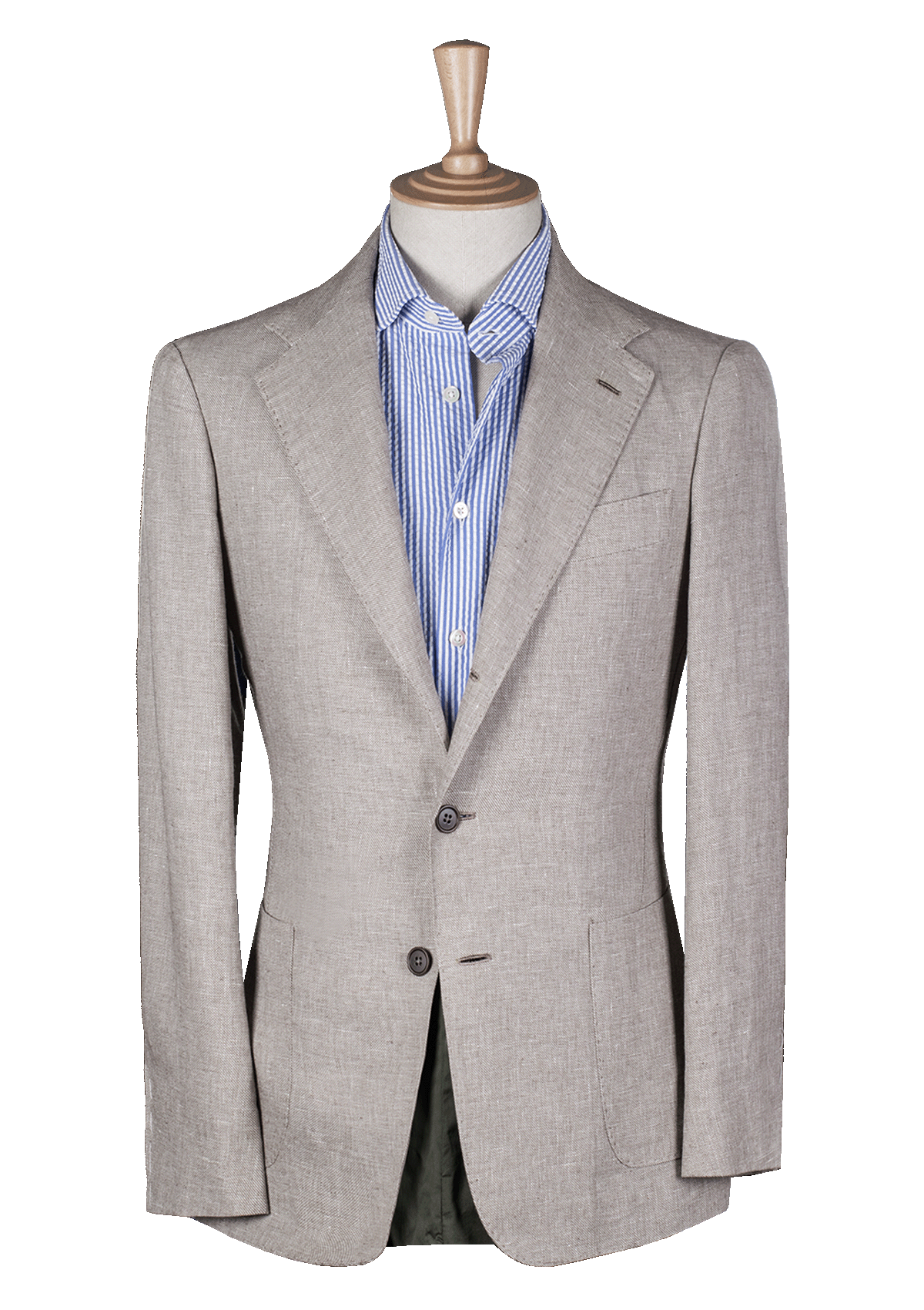 Beige Unstructured Cotton Linen Jacket