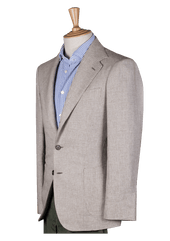 Beige Unstructured Cotton Linen Jacket
