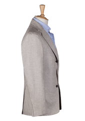 Beige Unstructured Cotton Linen Jacket
