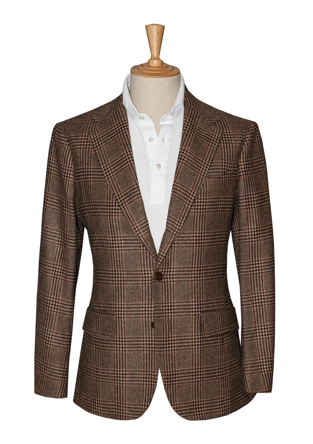 Brown Prince of Wales Unstructured Jacket