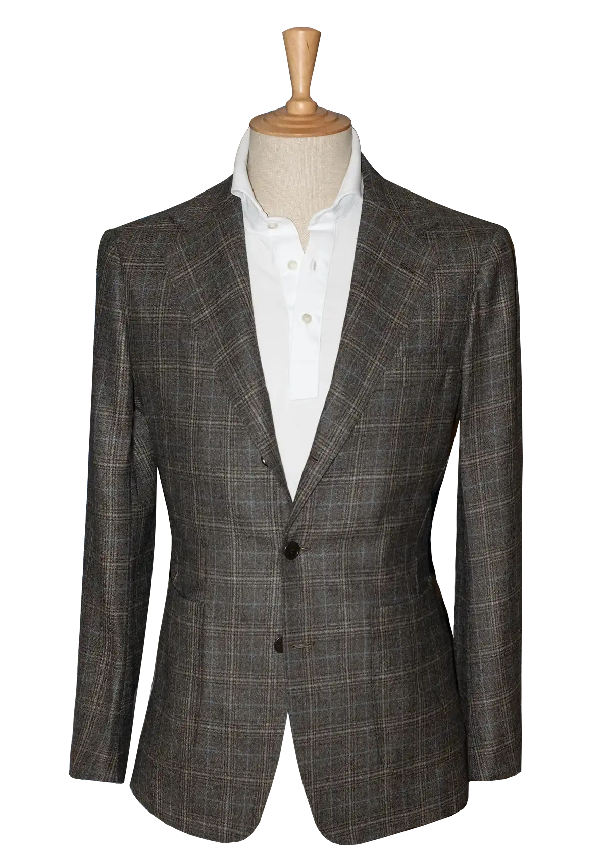Prince Of Wales Unstructured Jacket With Turquoise Stripe