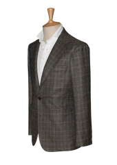 Prince Of Wales Unstructured Jacket With Turquoise Stripe