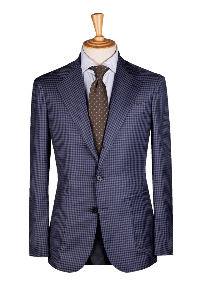 Blue Checkered Unstructured Jacket