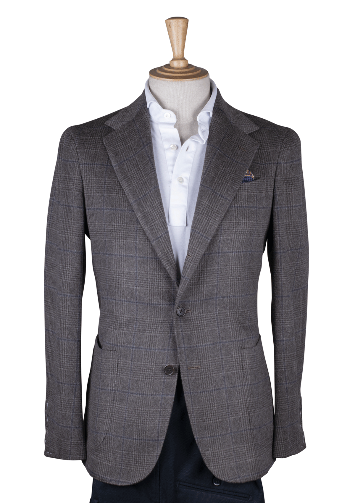 Cashmere Jacket With Blue Pattern