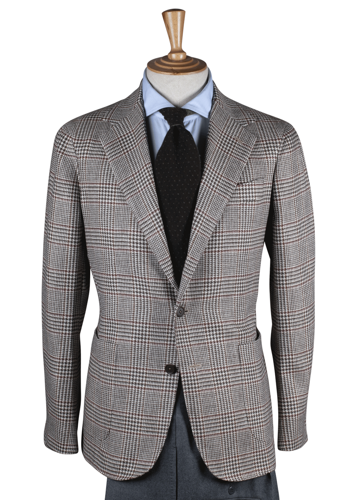 Checked Ustructured Jacket With Stripe