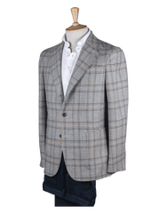 Checked Unstructured Jacket With Turquoise Stripe