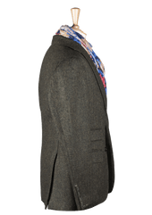 Green Harringbone Unstructured Jacket