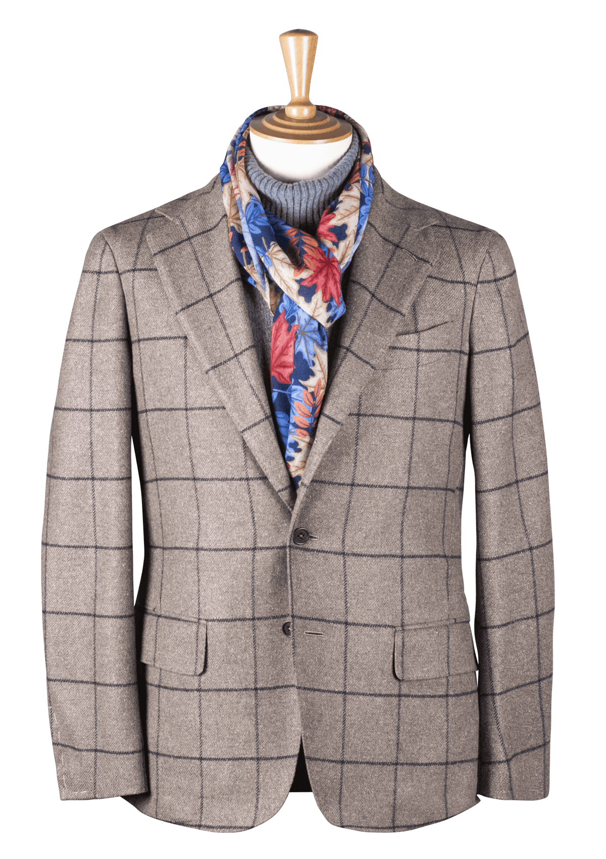 Unstructured Jacket With Black Check