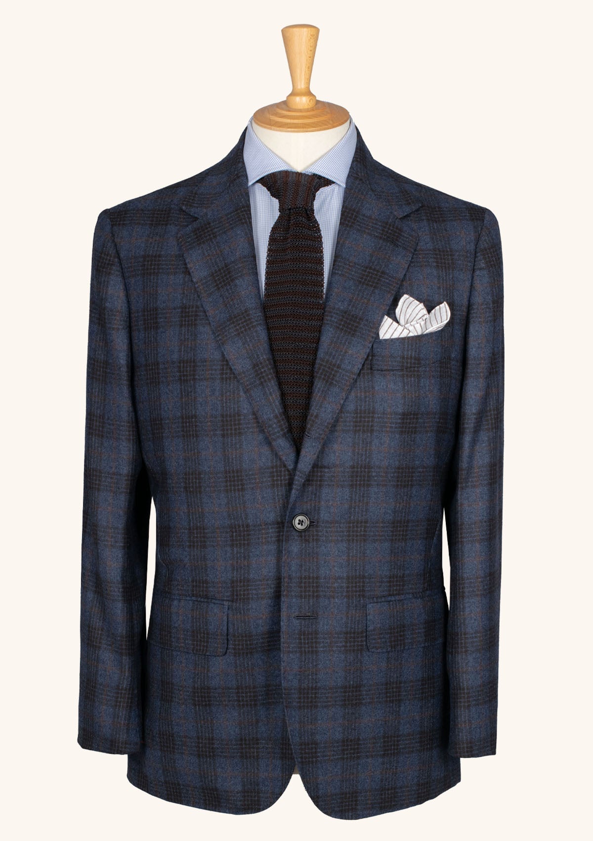 Brown Checked Cashmere Blend Jacket