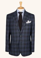 Blue & Brown Checked Cashmere Blend Jacket