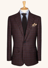 Burgundy Checked Cashmere Blend Jacket