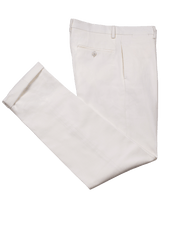 White Fustagno Cotton Twill Trousers